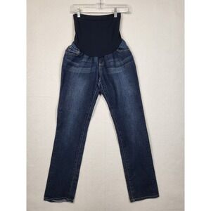 Indigo Blue Womens Maternity Jeans Straight Leg Paneled Denim Blue Size Medium